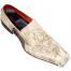 Robert Wayne "Beam" Cream/Brown with Laser Imprinted Design On Front Wrinkle Leather Loafers